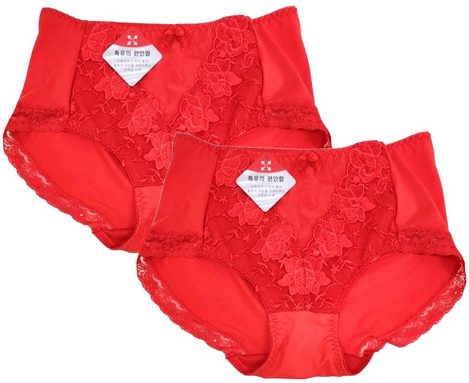 인유어스 여성용 자수레이스 거들팬티 빅사이즈 맥시팬티 601 2종 L~4XL