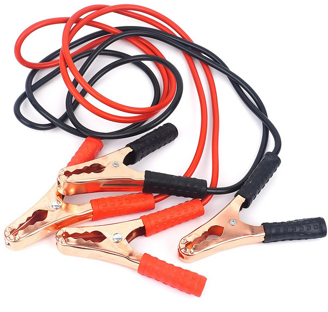 마루오피스 _ 500AMP 고강도 오토바이 점프선 차 점프 스타터 집게 자동차 차량용 케이블 배터리 전선 바이크 스쿠터 보조 방전 휴대용 배선 밧데리 연결선 악어 시동 점퍼, 1개