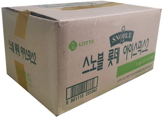 롯데 스노블2 아이스믹스 바닐라 5kg 1박스 2백 아이스크림, 2개