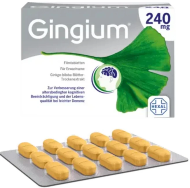 독일 긴기움 GINGIUM 은행나무 은행잎 추출물 240mg 120정, 1개, 120g - 쿠팡
