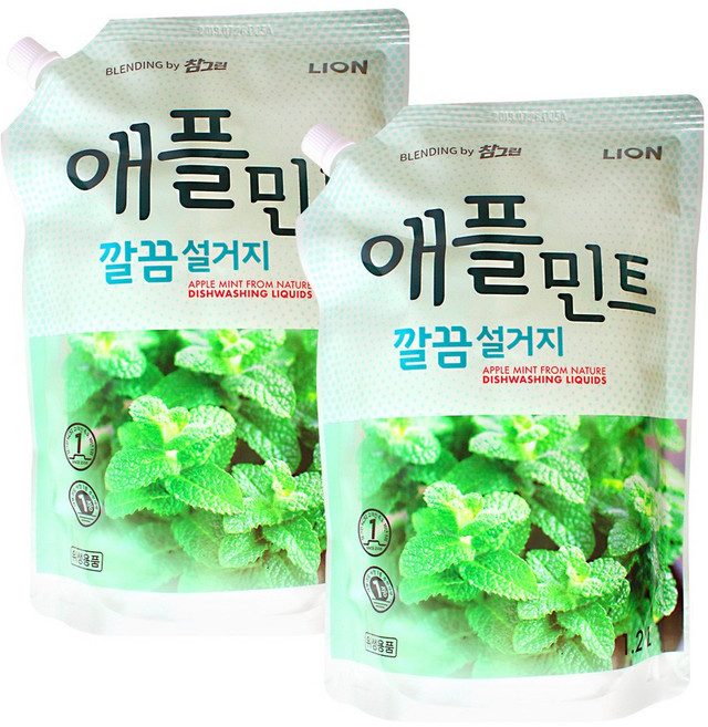 참그린 애플민트 깔끔설거지 1.2L, 2개