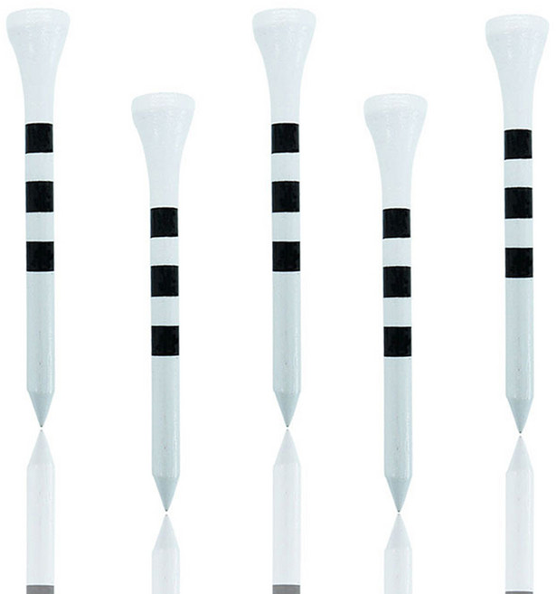 엘쏘 숙련자용 우드 골프티 70mm 100p, 화이트 + 블랙, 100개