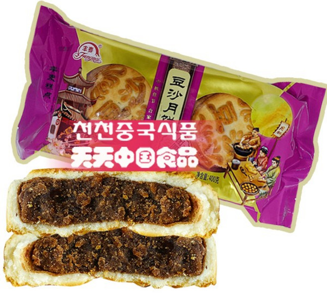 [천천중국식품]맛있는 중국수입 팥소월병 400G/상세페이지 내용충족시 사은품증정, 1개, 400g