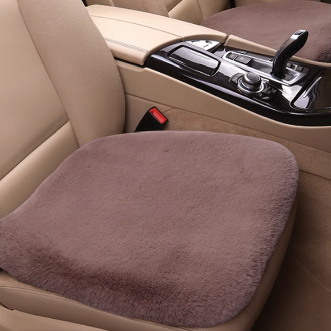 (시즌off 특가) 1+1 시크벤 포근한 극세사 겨울 방석 따뜻한 차량용 의자 자동차 시트 FW01, 브라운, 2개