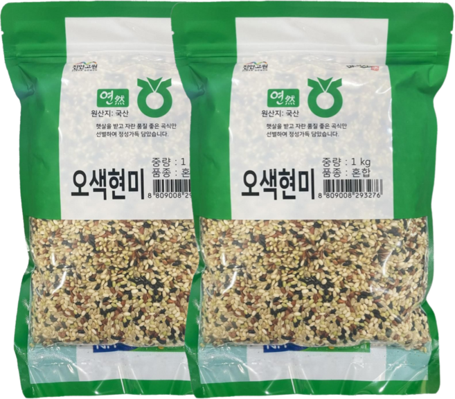 농협 국산 혼합잡곡 오색현미 2kg(1kgx2개), 2개, 1kg