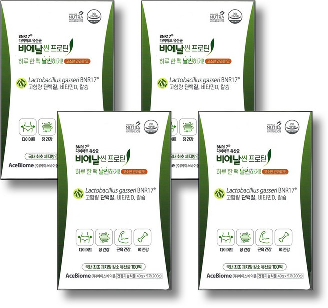 비에날씬 BNR17 [본사출고] 프로틴, 200g, 4개