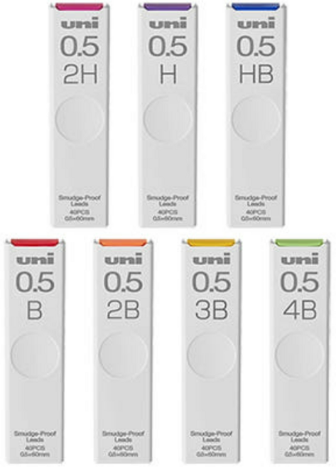 유니 샤프심 UL-S 0.5mm 번짐방지, 0.5 HB 5통 x 3세트