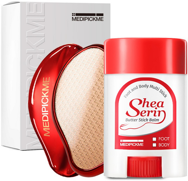 메디픽미 풋케어 2종세트 (글라스톤+시어세린밤) 발각질제거 발뒷꿈치관리 식물성바세린 스틱밤으로 보습충전, 1개