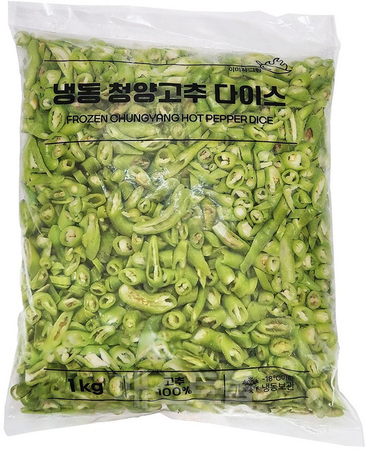 제이케이푸드 아토 냉동 청양고추 다이스 1kg 땡초 다진 청양고추 대용량, 1개