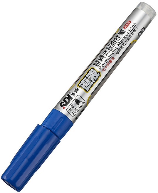 手牌 SDI S200 直液替換式萬用油性筆 【圓頭 1mm】共3色, 藍, S200 藍筆, 1個