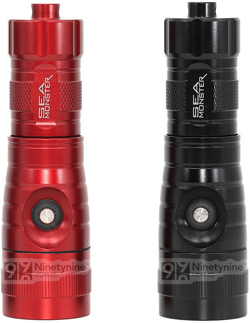 씨몬스터 콤비 라이트 SM-1400 스쿠버 다이빙 랜턴 수중 손전등 방수 해루질, 블랙