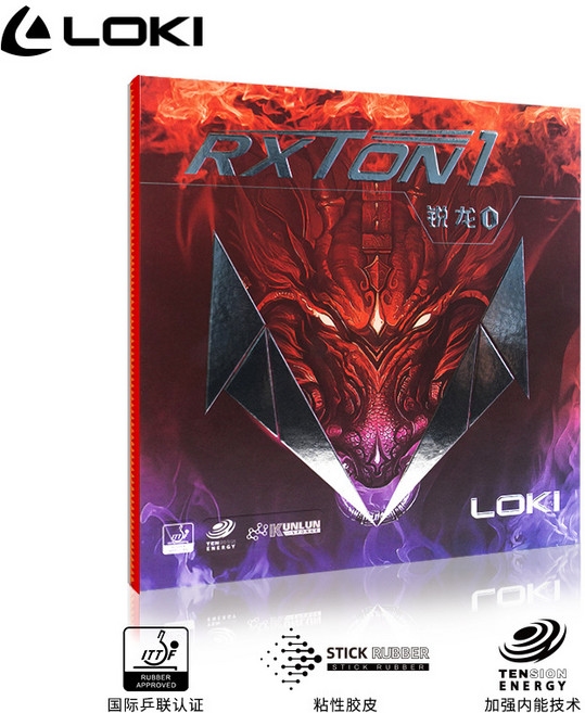 로키 록스톤 1 왕하오 입문용 훈련용 가성비 중국 탁구 라켓 점착 러버 Loki RXTON I 라바, 블랙, 1개