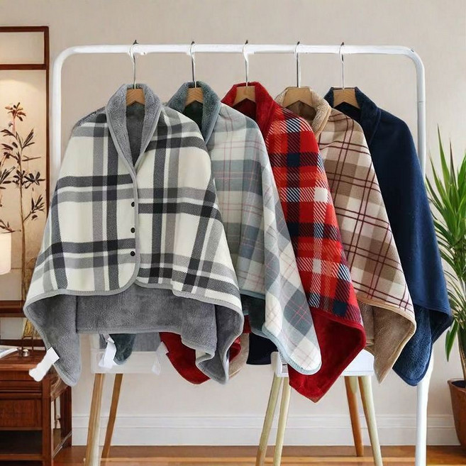 [단독포장 1+1 ] 극세사 똑딱이 무릎담요 어깨블랭킷 망토담요