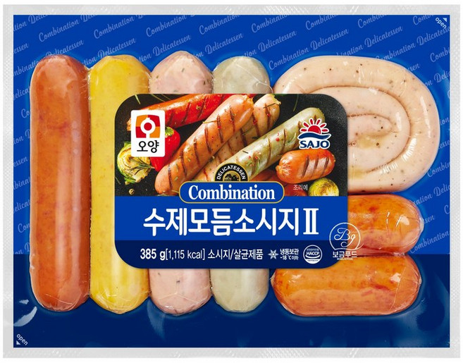 사조 오양 수제 모듬소시지 385gX10개 업소용 식당용수제소시지 호프집 간편안주, 3.85kg, 1개