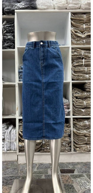 i JEANS 後開叉彈力牛仔裙 高彈力顯瘦修飾腿型