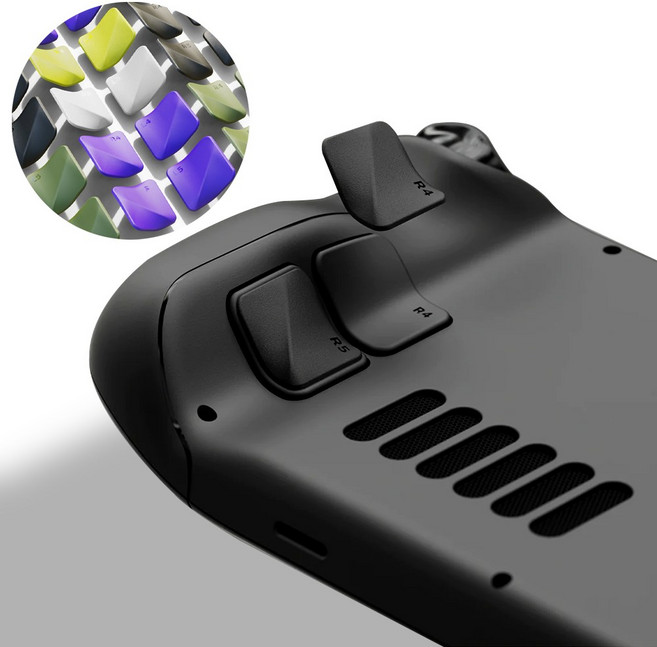 스팀덱 스틱커버 백버튼 커버 스컬앤코, 블랙, 1개, 스컬앤코 스팀덱 백버튼커버