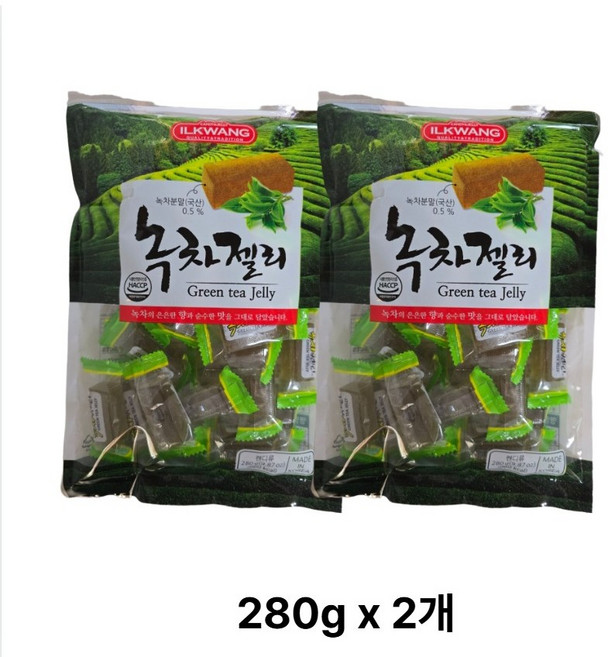 일광제과 녹차젤리, 280g, 2개