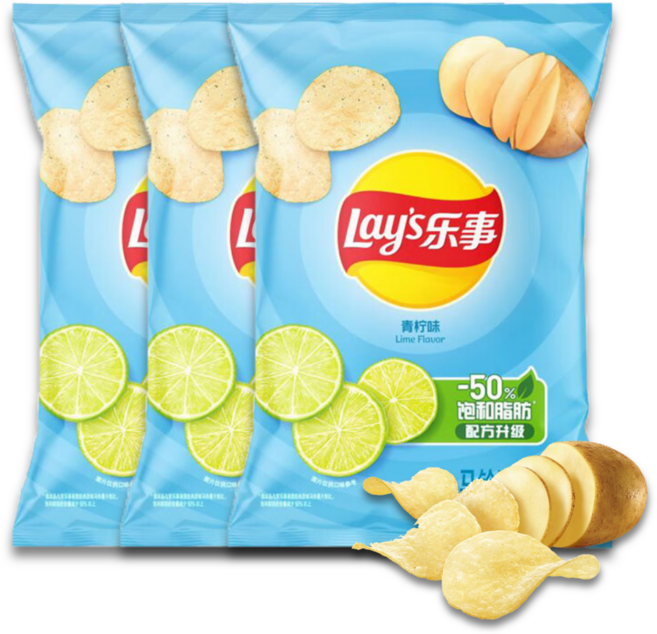 레이즈 라임맛 감자칩 Lays 레몬맛 상큼한 라임향 포테토칩, 3개, 40g