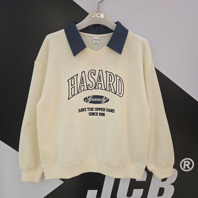 [JCB주니어 여아 봄 가을 카라 데님배색 맨투맨 카라티셔츠 APK8U506 GSI