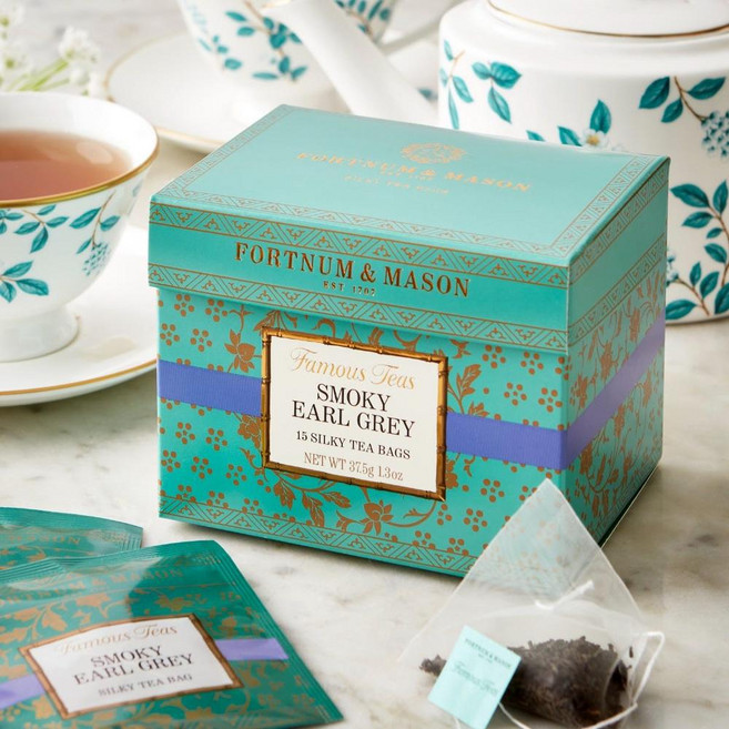 Fortnum and mason 스모키 얼그레이 15 홀 리프 실키 티백 37.5g 37.5g, 1개, 15개입