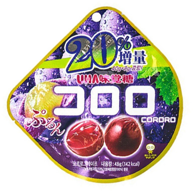 코로로 미카쿠토 UHA 포도맛 젤리, 48g, 24개
