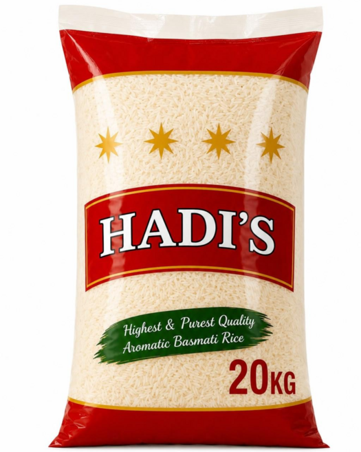 HADI'S White Sella India Basmati Rice 인도 바스마티 쌀 셀라, 프리미엄, 1개, 20kg