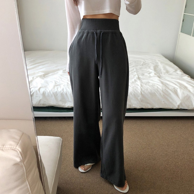 러브앤시티 국내생산 코르셋 하이밴드 팬츠 뱃살커버 트레이닝팬츠 코르셋 와이드팬츠