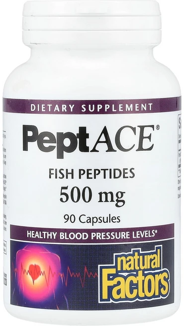 Natural Factors PEPTACE® FISH PEPTIDES 500 mg 90 Capsules, 1개, 90정 - 쿠팡