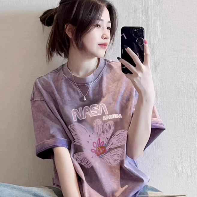 쇼룸 물나염 빈티지 핑키면티