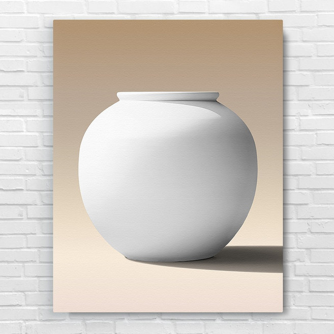 [모레아] 달항아리 그림 만월재복 캔버스 액자 재물운 복이 실려오는 백자 도자기 거실 인테리어 돈들어오는 그림액자 풍수인테리어, 3. 만월재복:브라운