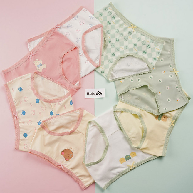 [빌도르] 삼각 레이스베어 8매 여아 아동 키즈 팬티 속옷 세트