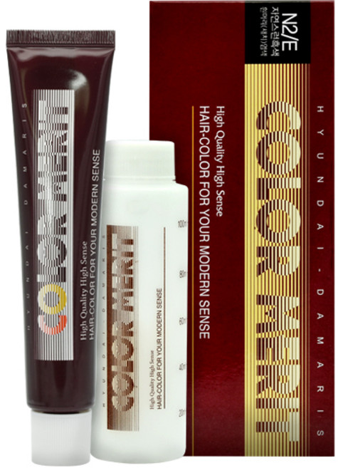 [웰코스] 현대 다마리스 칼라 메리트 1 2제 각 60g 새치, CN5-E 밝은밤색, 1개