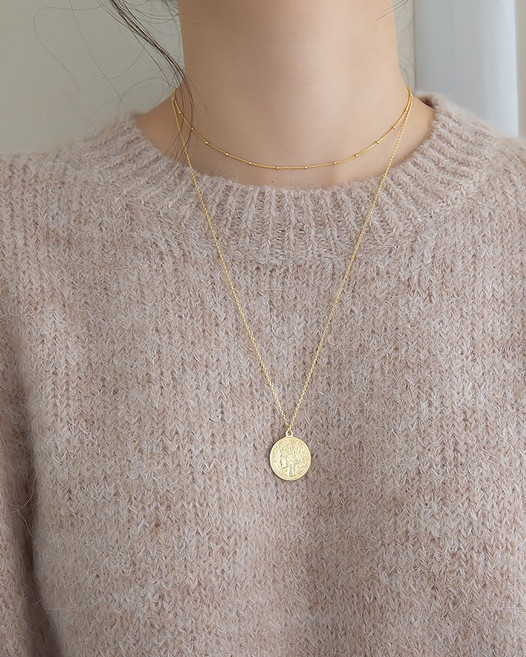 모두디자이너 실버925 프렌치주화코인 1.9 롱 목걸이 03