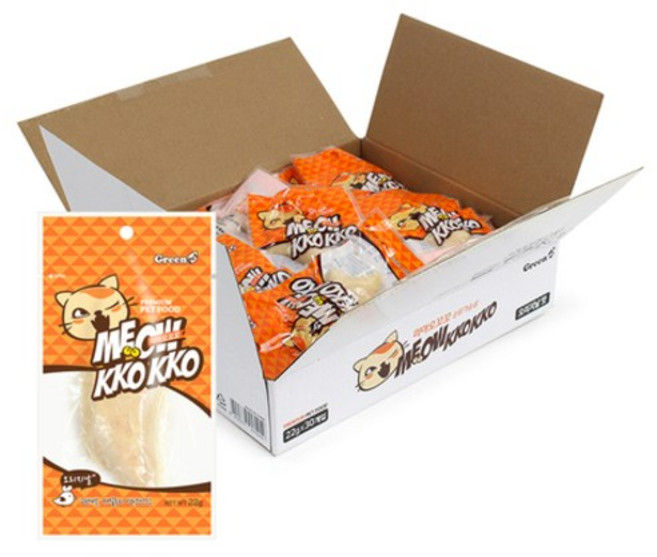 미아오 꼬꼬 반려동물 간식 순닭가슴살 오리지날, 닭가슴살, 30개, 22g