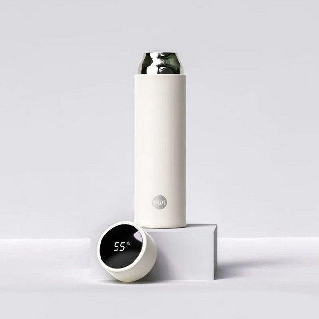 샤오미 미지아 휴대용 텀블러 끓이는 물 전기포트 2세대 가열식 전기 커피, E. 화이트 480ML 온도표시  316 스테