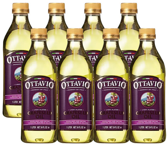 OTTAVIO 포도씨유, 1L, 8개