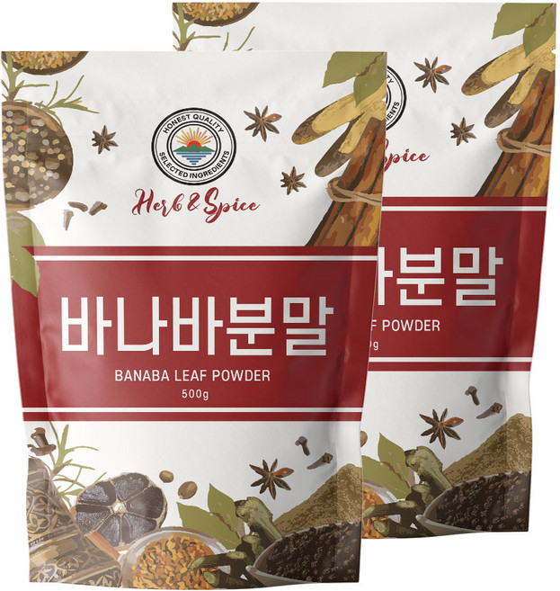 해나식품 바나바잎 분말 가루, 500g, 2개