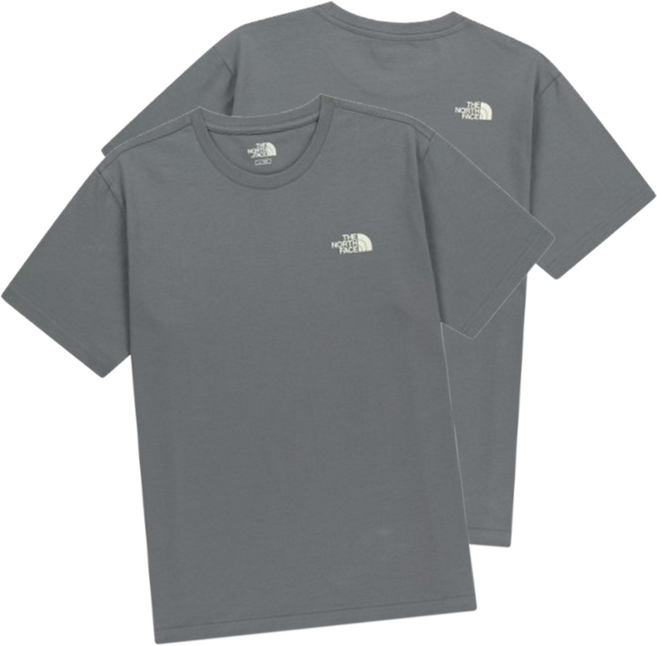 [매장판] 노스페이스 화이트라벨 반팔 티셔츠 코튼 기본 라운드티 그레이 NT7US00L