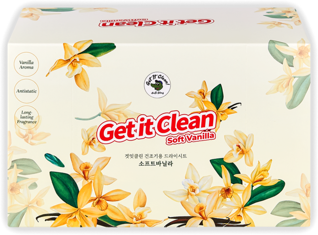 겟잇클린 건조기시트 드라이시트 섬유유연제 소프트바닐라, 1개, 200매입