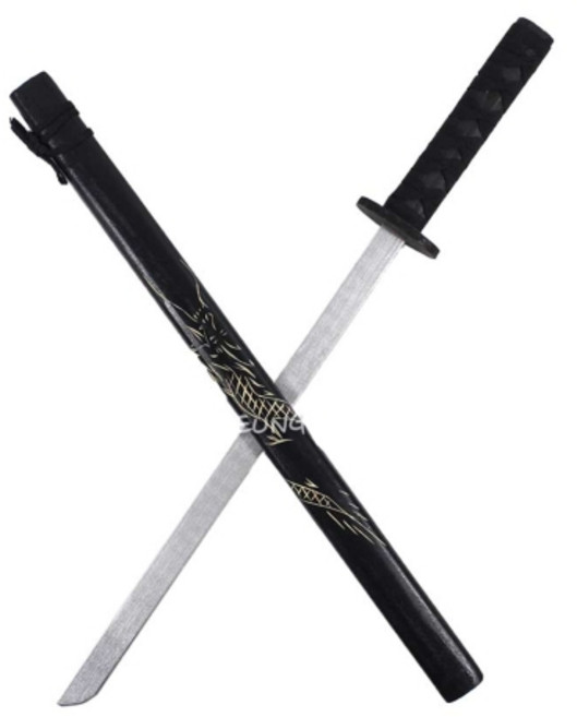 용장식원목닌자칼 나무칼 검 장난감칼 나무검 장군칼 놀이동산장난감칼, 1개