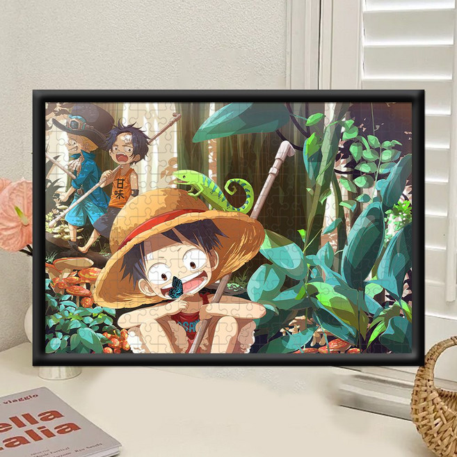원피스직소퍼즐 1000피스 액자포함 원목 프레임 조각 나무 애니 굿즈, No.04(1000피스)