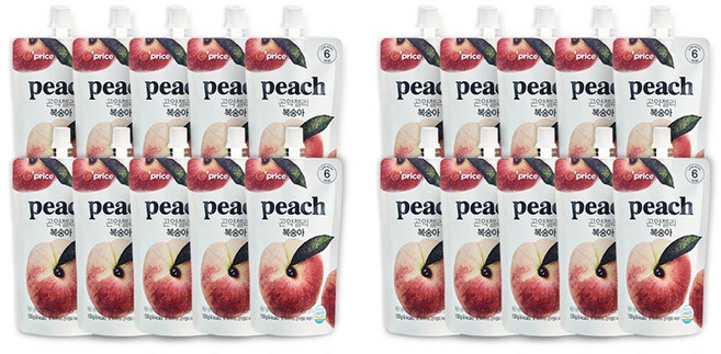 오프라이스 곤약젤리 복숭아, 2개, 130g x 10