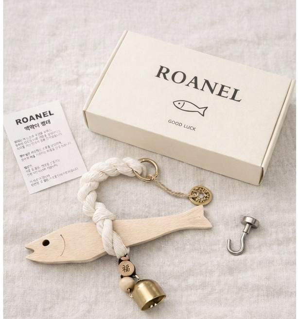 로아넬 액막이 명태 집들이 이사 개업 선물 포장 도어벨, 아이보리