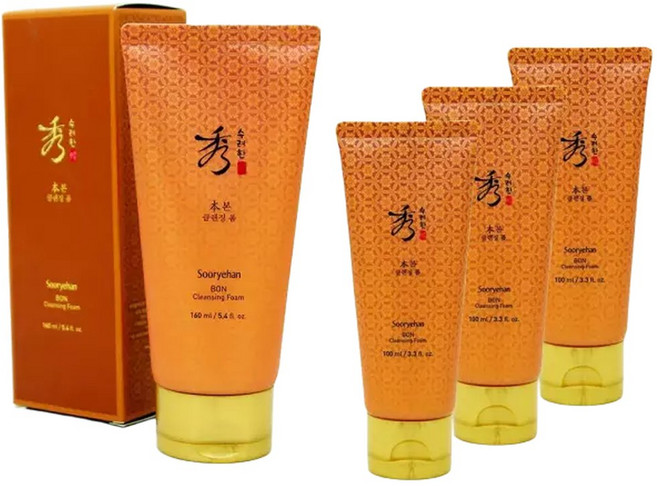 수려한 본 클렌징 폼 160ml + 300ml / 부드러운 미세거품 / 진생본초단 솝베리 함유 / 폼클렌징, 2개