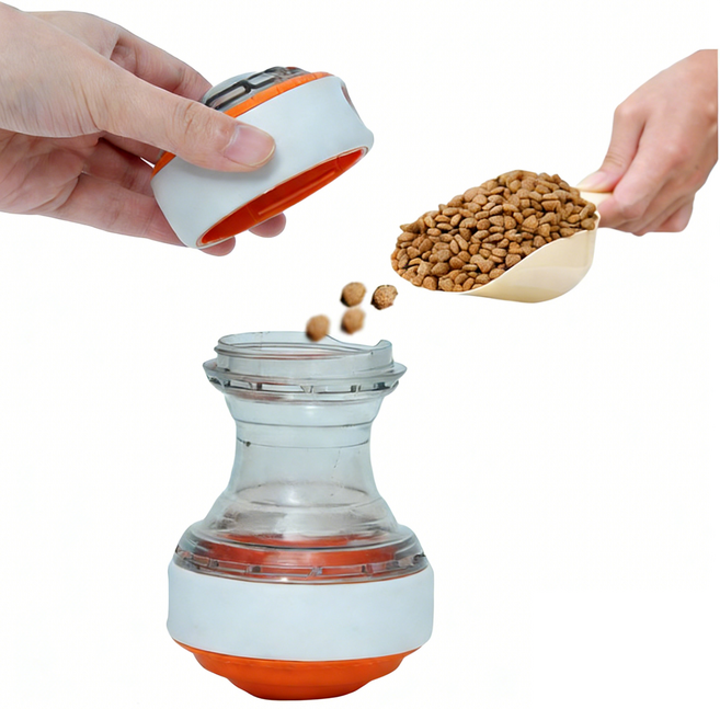 강아지 장난감 반려견 사료 반려동물 롤링 급식장난감 지능개발 식사훈련용, 오렌지, 1개