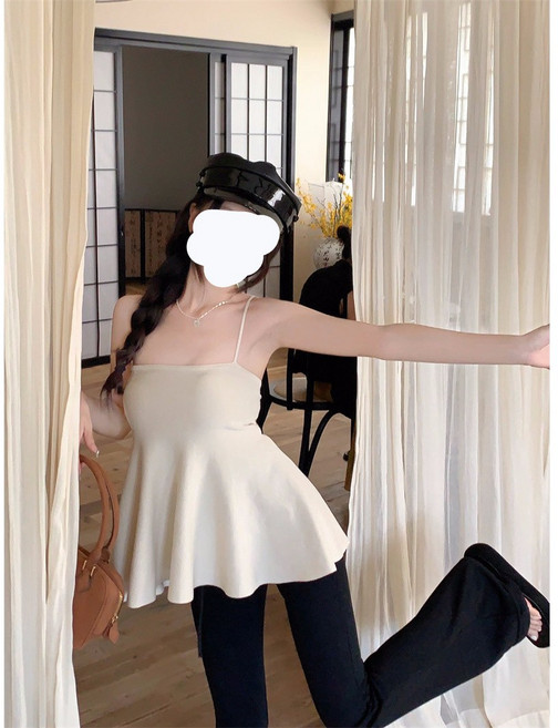 IBOY UGIRL XU0325C 여성 민소매 나시 슬림핏 조거 끈 나시