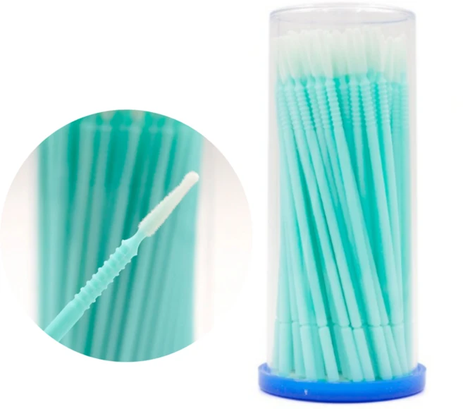 롱헤드 긴 마이크로 브러쉬 100개입, 1개, 둥근형 - 쿠팡