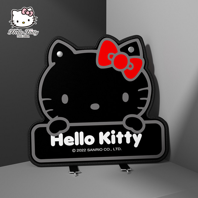 캣타운 KT-410 헬로키티 자동차 뒷자석 킥매트 좌석보호매트 시트뒷면보호 탈부착간편 LINE프렌즈 자동차용 탁자 의자걸이식, 블랙, 1개