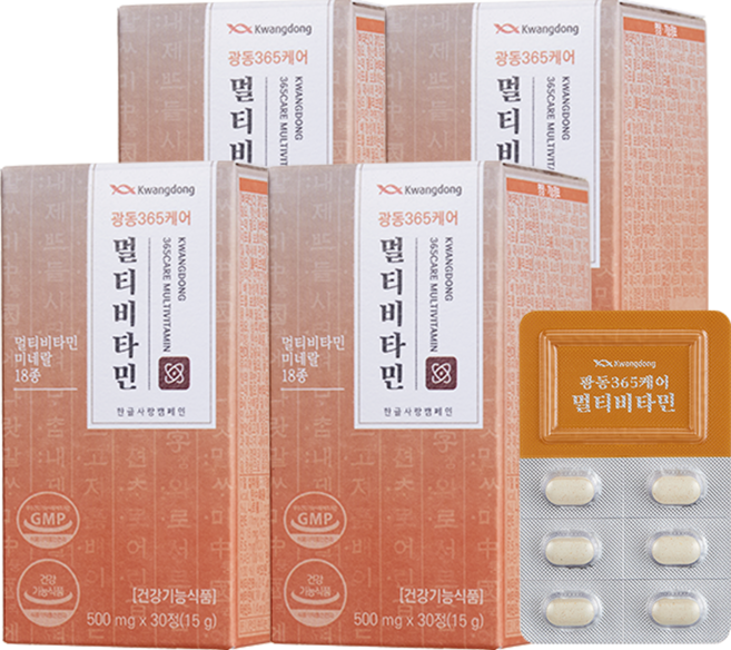 광동 365케어 멀티비타민, 30정, 4박스
