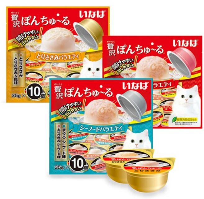 이나바 챠오퐁 퐁츄르 대용량 버라이어티팩 3팩 6가지맛, 호화시리즈 버라이어티팩 3종 콤보세트 30개입, 1개